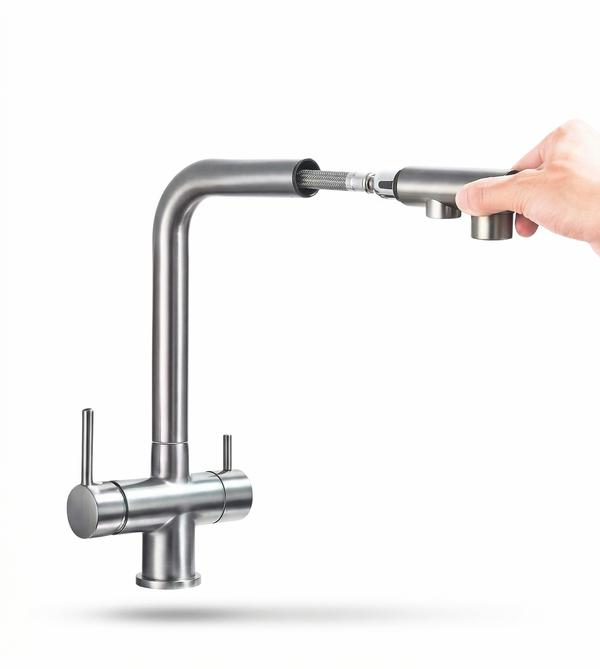 Grifo Extensible 3 Vías – Grifería para Ósmosis con Ducha Extraíble